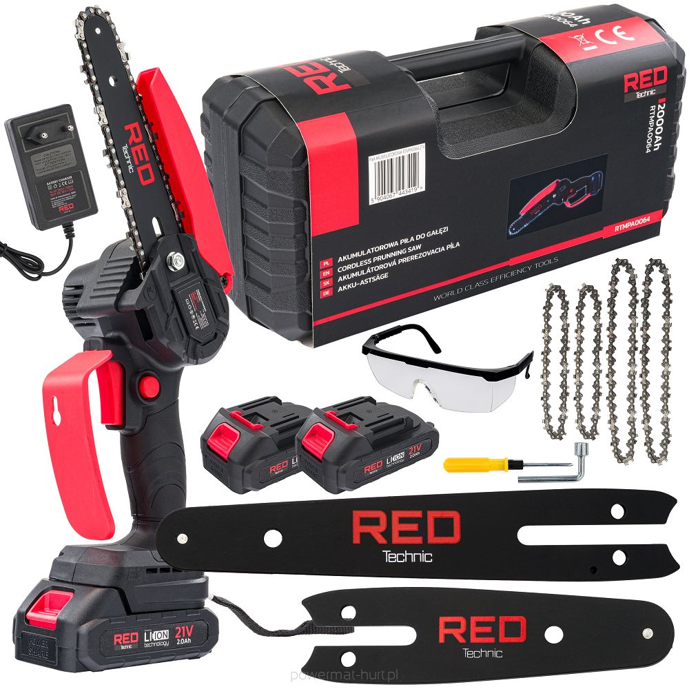 POWERMAT Pila řetězová AKU 21V 2000mAh Li-Ion RED TECHNIC